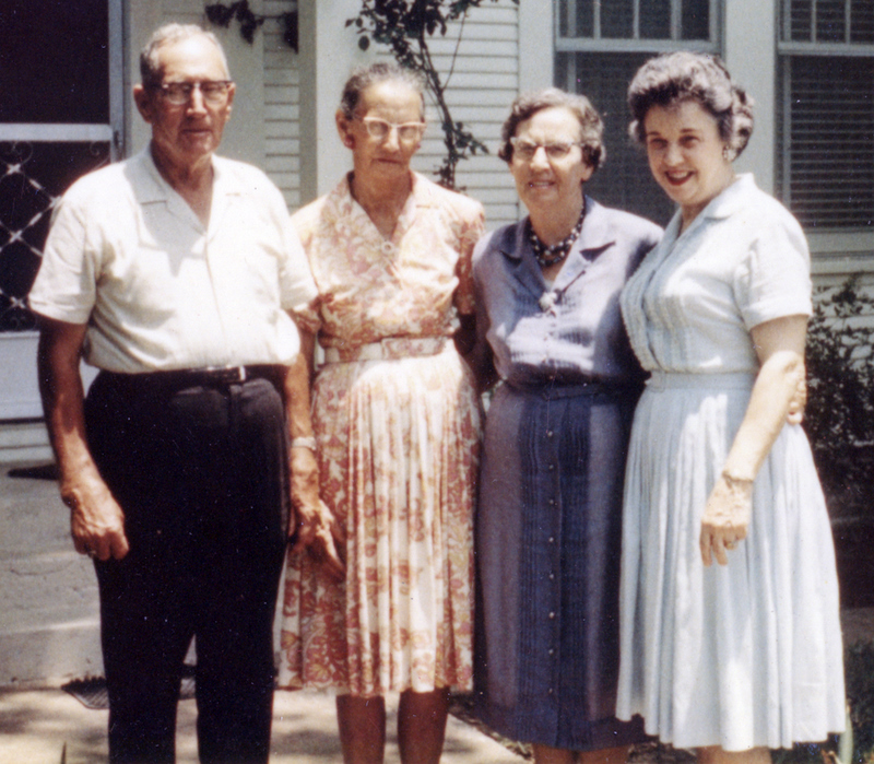 Fuller, Alonzo, Nina, Ethel and Tera, ca 1965, Sabine County, Texas