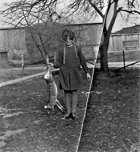 Schwegler, Mildred ca 1920's, with a Rabbit